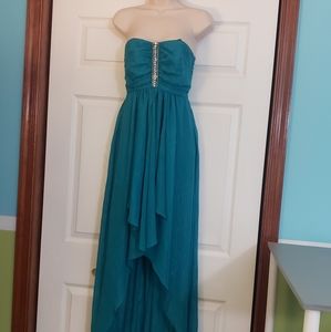Laundy by Shelli Segal Turquoise High Low Dress